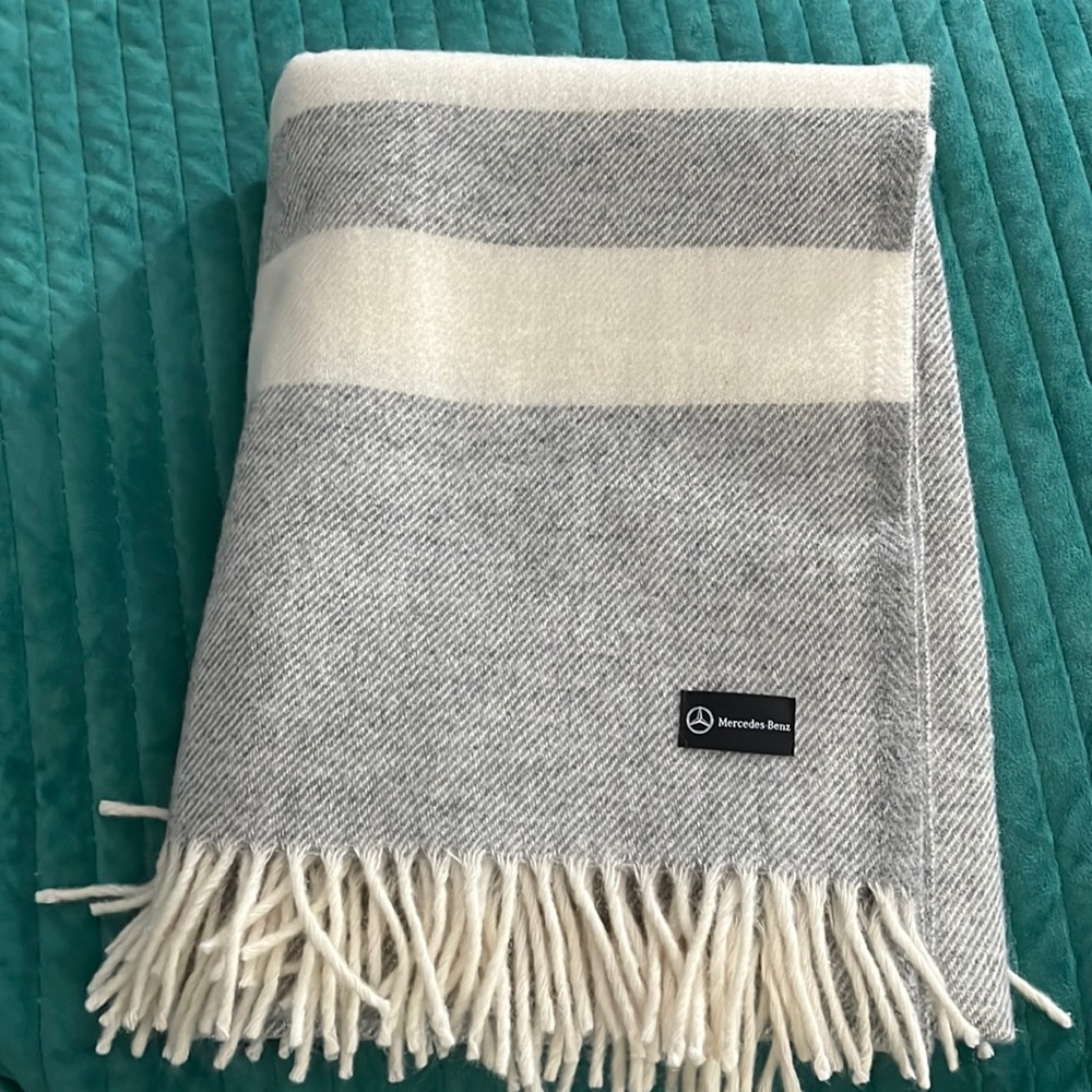 Brand new 100% wool Mercedes-Benz throw